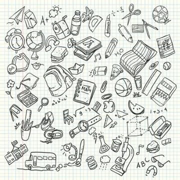 School Education Elements Stock Illustration