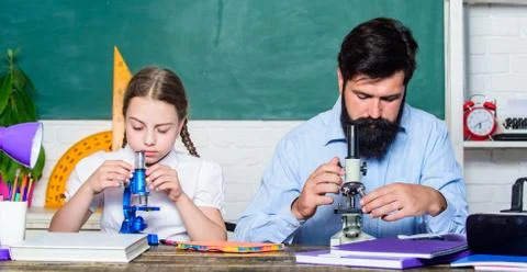 School education. Extra classes. Cognitive skills concept. Schoolgirl likes Stock Photos