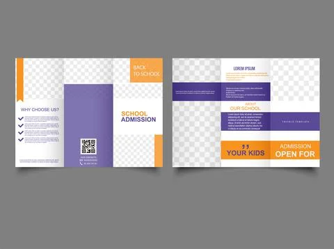 School education flyer layout . Tri-fold Brochure Flyer design Stock Illustration