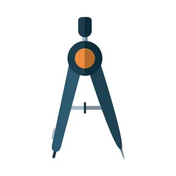 School education geometry compass flat icon with shadow Stock Illustration