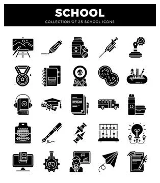 School education icons collection for learning and development イラスト素材