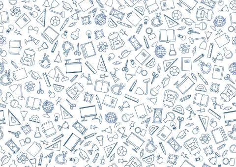 School education icons seamless pattern. Education symbols backdrop Stock Illustration