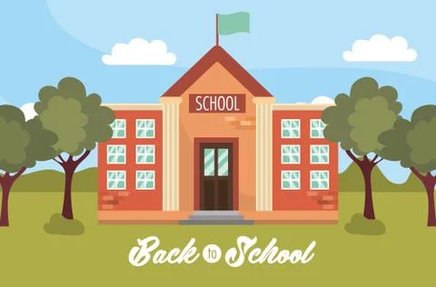 School education to knowledge and study with trees Stock Illustration