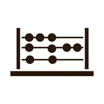 School education math abacus arithmetic supply silhouette style icon Stock Illustration