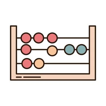 School education math abacus arithmetic supply line and fill style icon Stock Illustration