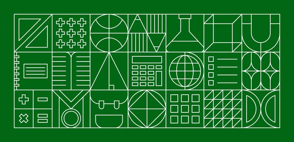 School education modern geometric pattern 스톡 일러스트