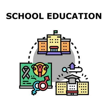 School education path learning building progress Stock Illustration