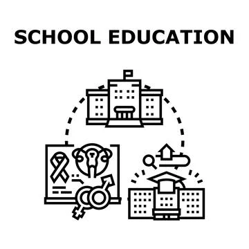 School education path learning building progress Stock Illustration