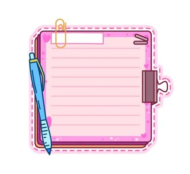 School education sticky paper note kids memo note Stock Illustration