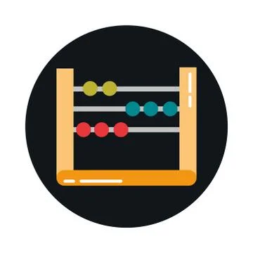 School education supply abacus arithmetic block and flat style icon Stock Illustration