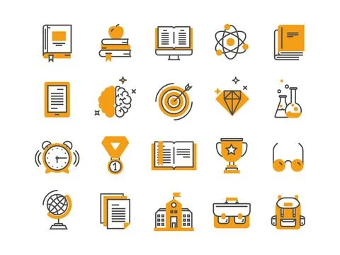 School education, university. Study, learning process. Oline lessons, tutorial Stock Illustration