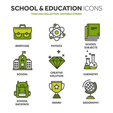 School education, university. Study, learning process. Oline lessons, tutorial Stock Illustration