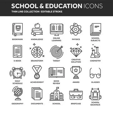 School education, university. Study, learning process. Oline lessons, tutorial Illustrazione stock