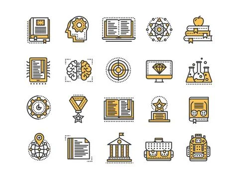 School education, university. Study, learning process. Oline lessons, tutorial Stock Illustration