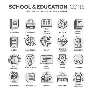 School education, university. Study, learning process. Oline lessons, tutorial Illustrazione stock