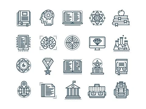 School education, university. Study, learning process. Oline lessons, tutorial Illustrazione stock