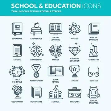 School education, university. Study, learning process. Oline lessons, tutorial Illustrazione stock