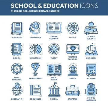 School education, university. Study, learning process. Oline lessons, tutorial Illustrazione stock