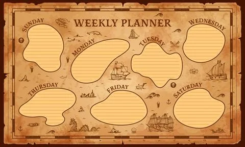 School education weekly timetable planner schedule Stock-Illustration
