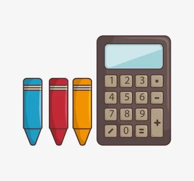 School elementes isolated icon Illustrazione stock