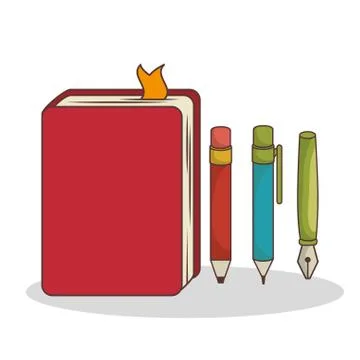 School elementes isolated icon Illustrazione stock