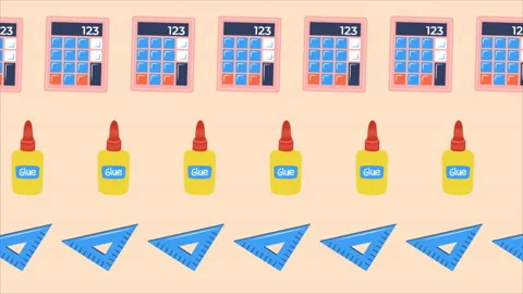 School Elements Animated Pattern Stock Footage 232807744