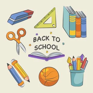 School elements for children when returning to school Stock Illustration