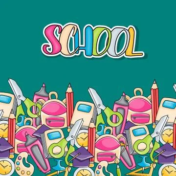 School elements clip art doodle イラスト素材