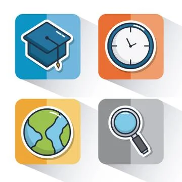 School elements design 스톡 일러스트