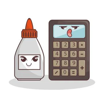 School elements funny characters Illustrazione stock