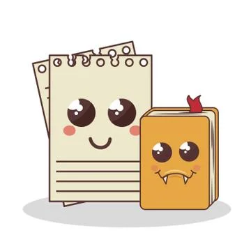 School elements funny characters Illustrazione stock