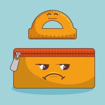 School elements funny characters 스톡 일러스트