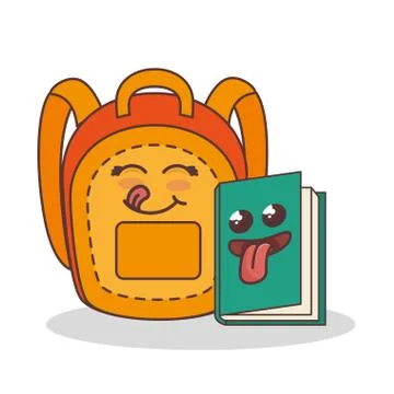 School elements funny characters Stock Illustration