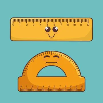 School elements funny characters Stock Illustration