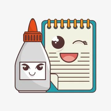School elements funny characters Illustrazione stock