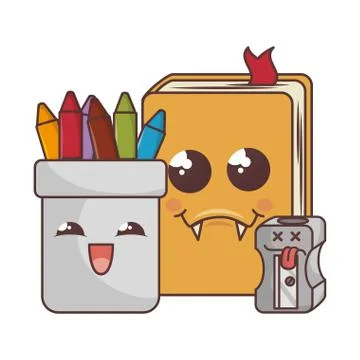 School elements funny characters 스톡 일러스트