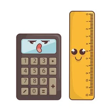 School elements funny characters Stock Illustration