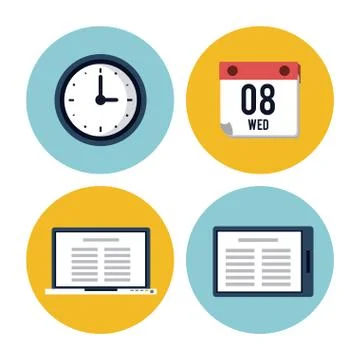 School elements icons Illustrazione stock
