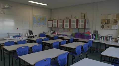 School, English class, notebook, teacher, white board Video stock 61896419