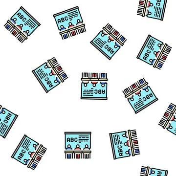 School english vector seamless pattern Illustrazione stock