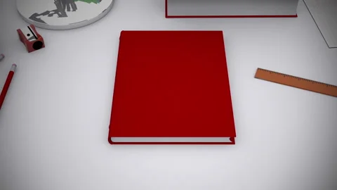 School Equipment Book Open with transparent (alpha) background Stock Footage 252001126