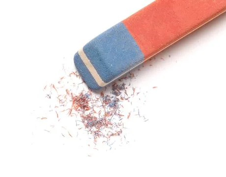 School eraser on white background Stock Photos