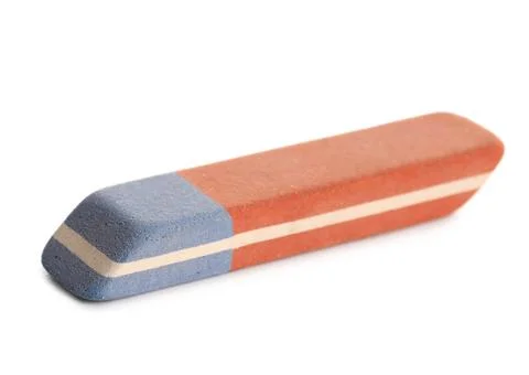 School eraser on white background 库存照片