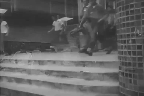 School evacuations are planned as part of a civil defense program in case of a Stock-Footage 92633379