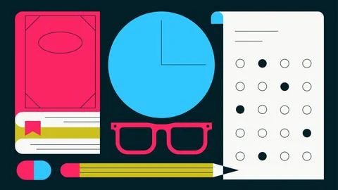 School Exam Concept Illustration Stock Illustration