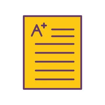 School exam with note line and fill style icon vector design 스톡 일러스트