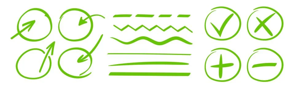 School exam work remark vector. Arrow and check mark Stock Illustration