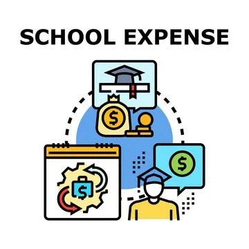 School expense calculation and management planning イラスト素材