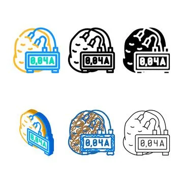 School experiments potatoes color multipack icon vector Stock Illustration