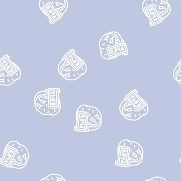 School experiments potatoes line vector seamless pattern Stock Illustration